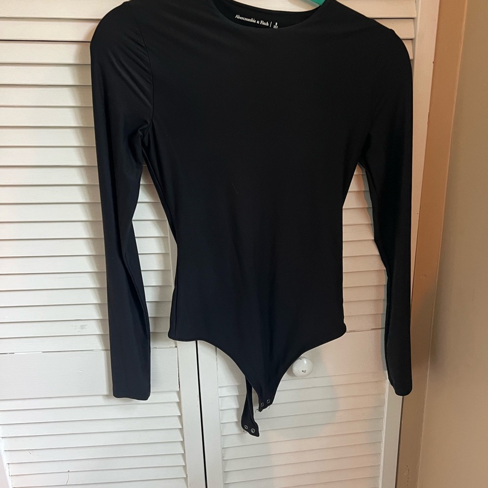 Abercrombie & Fitch Black Asymmetrical Fitted Bodysuit